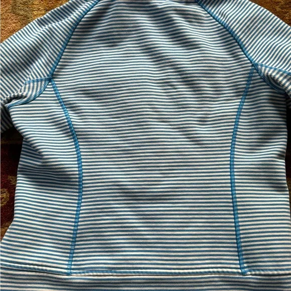 Lululemon Athletica Blue and White Bomber Jacket with Sporty Ribbed Design - Picture 5 of 5